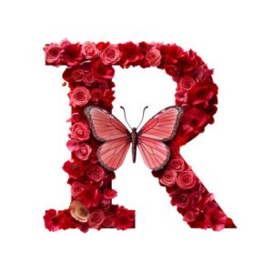 Heat transfers Iron on stickers  red flower letter 18 for Tshirts Iron on Decal Patches Stickers Clothes Hat Pillows DIY Crafts
