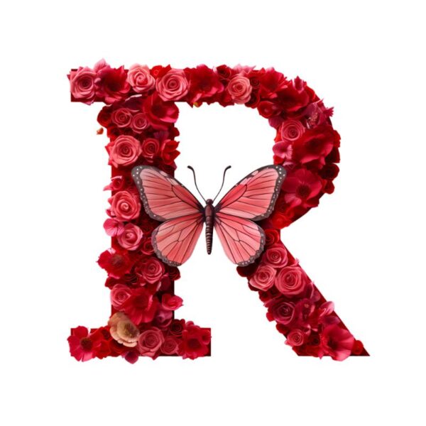 Heat transfers Iron on stickers  red flower letter 18 for Tshirts Iron on Decal Patches Stickers Clothes Hat Pillows DIY Crafts