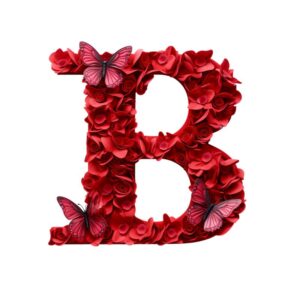 Heat transfers Iron on stickers  red flower letter 2 for Tshirts Iron on Decal Patches Stickers Clothes Hat Pillows DIY Crafts