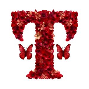 Heat transfers Iron on stickers  red flower letter 20 for Tshirts Iron on Decal Patches Stickers Clothes Hat Pillows DIY Crafts