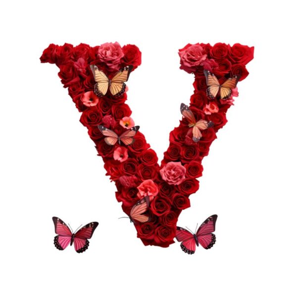 Heat transfers Iron on stickers  red flower letter 22 for Tshirts Iron on Decal Patches Stickers Clothes Hat Pillows DIY Crafts