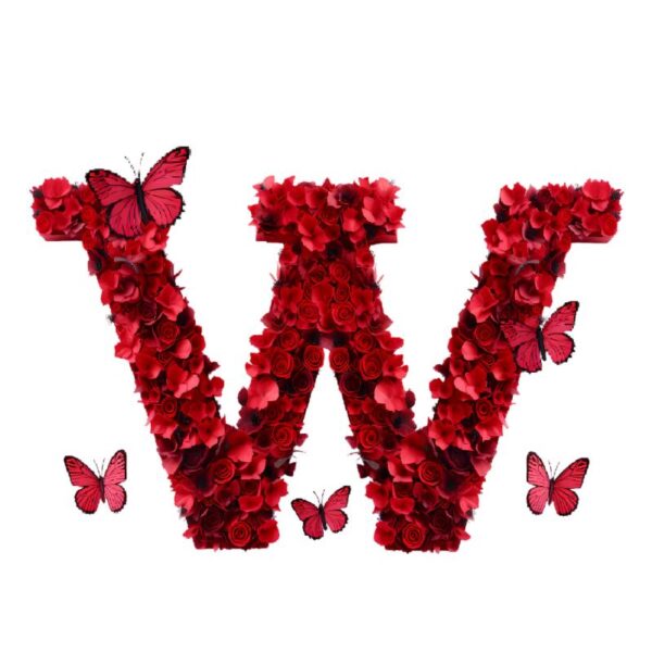 Heat transfers Iron on stickers  red flower letter 23 for Tshirts Iron on Decal Patches Stickers Clothes Hat Pillows DIY Crafts