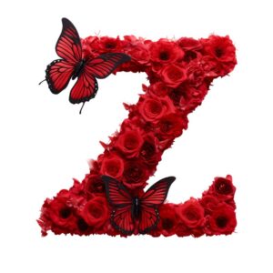 Heat transfers Iron on stickers  red flower letter 26 for Tshirts Iron on Decal Patches Stickers Clothes Hat Pillows DIY Crafts