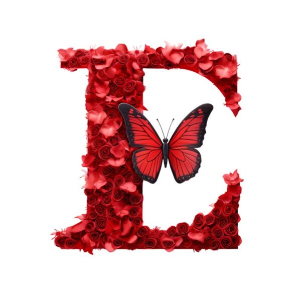 Heat transfers Iron on stickers  red flower letter 5 for Tshirts Iron on Decal Patches Stickers Clothes Hat Pillows DIY Crafts