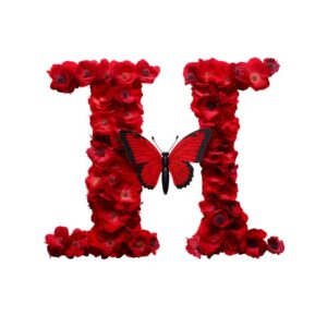 Heat transfers Iron on stickers  red flower letter 8 for Tshirts Iron on Decal Patches Stickers Clothes Hat Pillows DIY Crafts