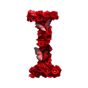 Heat transfers Iron on stickers  red flower letter 9 for Tshirts Iron on Decal Patches Stickers Clothes Hat Pillows DIY Crafts