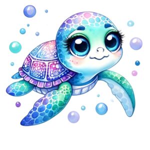 Heat transfers Iron on stickers  sea turtle 1 for Tshirts Iron on Decal Patches Stickers Clothes Hat Pillows DIY Crafts