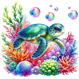 Heat transfers Iron on stickers  sea turtle 10 for Tshirts Iron on Decal Patches Stickers Clothes Hat Pillows DIY Crafts