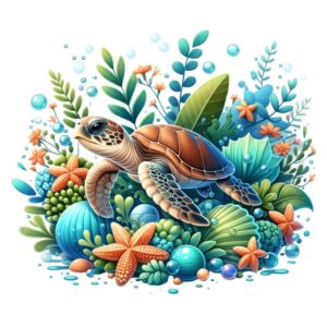 Heat transfers Iron on stickers  sea turtle 101 for Tshirts Iron on Decal Patches Stickers Clothes Hat Pillows DIY Crafts