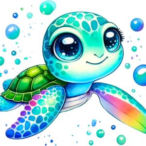 Heat transfers Iron on stickers  sea turtle 105 for Tshirts Iron on Decal Patches Stickers Clothes Hat Pillows DIY Crafts
