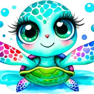 Heat transfers Iron on stickers  sea turtle 107 for Tshirts Iron on Decal Patches Stickers Clothes Hat Pillows DIY Crafts