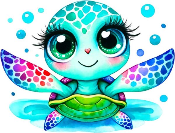 Heat transfers Iron on stickers  sea turtle 107 for Tshirts Iron on Decal Patches Stickers Clothes Hat Pillows DIY Crafts