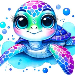 Heat transfers Iron on stickers  sea turtle 112 for Tshirts Iron on Decal Patches Stickers Clothes Hat Pillows DIY Crafts
