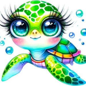 Heat transfers Iron on stickers  sea turtle 114 for Tshirts Iron on Decal Patches Stickers Clothes Hat Pillows DIY Crafts