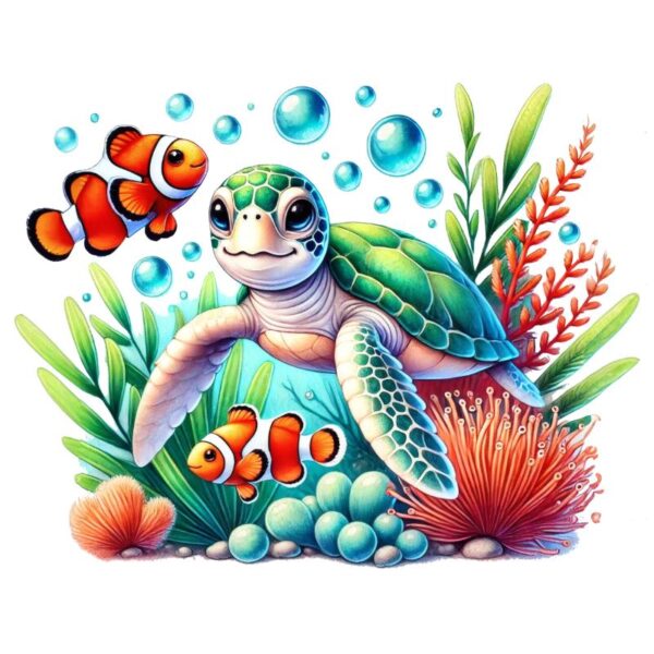 Heat transfers Iron on stickers  sea turtle 122 for Tshirts Iron on Decal Patches Stickers Clothes Hat Pillows DIY Crafts
