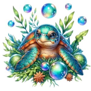 Heat transfers Iron on stickers  sea turtle 13 for Tshirts Iron on Decal Patches Stickers Clothes Hat Pillows DIY Crafts