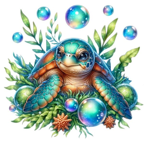 Heat transfers Iron on stickers  sea turtle 13 for Tshirts Iron on Decal Patches Stickers Clothes Hat Pillows DIY Crafts