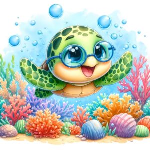 Heat transfers Iron on stickers  sea turtle 150 for Tshirts Iron on Decal Patches Stickers Clothes Hat Pillows DIY Crafts