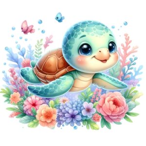 Heat transfers Iron on stickers  sea turtle 161 for Tshirts Iron on Decal Patches Stickers Clothes Hat Pillows DIY Crafts