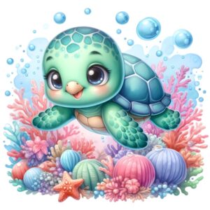 Heat transfers Iron on stickers  sea turtle 169 for Tshirts Iron on Decal Patches Stickers Clothes Hat Pillows DIY Crafts