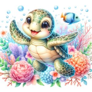 Heat transfers Iron on stickers  sea turtle 170 for Tshirts Iron on Decal Patches Stickers Clothes Hat Pillows DIY Crafts
