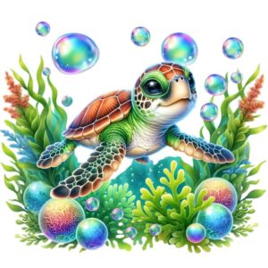 Heat transfers Iron on stickers  sea turtle 19 for Tshirts Iron on Decal Patches Stickers Clothes Hat Pillows DIY Crafts