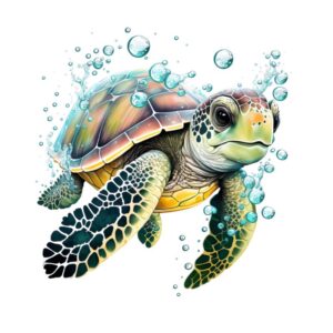 Heat transfers Iron on stickers  sea turtle 209 for Tshirts Iron on Decal Patches Stickers Clothes Hat Pillows DIY Crafts