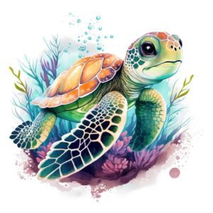 Heat transfers Iron on stickers  sea turtle 213 for Tshirts Iron on Decal Patches Stickers Clothes Hat Pillows DIY Crafts