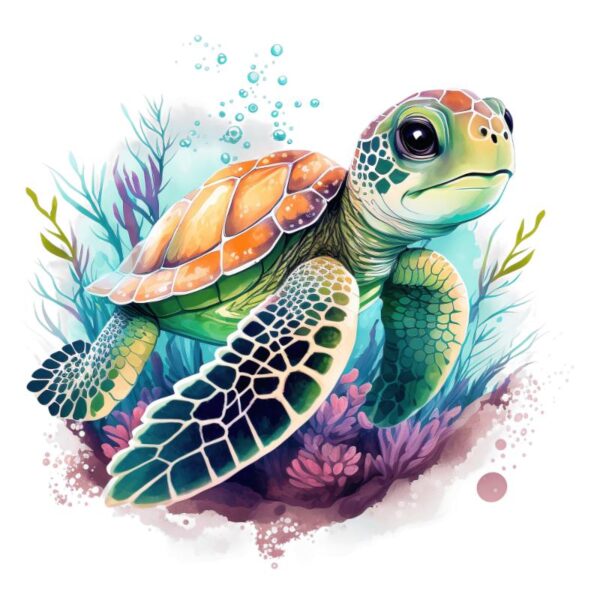 Heat transfers Iron on stickers  sea turtle 213 for Tshirts Iron on Decal Patches Stickers Clothes Hat Pillows DIY Crafts