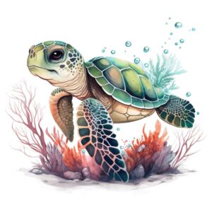 Heat transfers Iron on stickers  sea turtle 217 for Tshirts Iron on Decal Patches Stickers Clothes Hat Pillows DIY Crafts