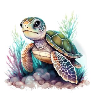 Heat transfers Iron on stickers  sea turtle 218 for Tshirts Iron on Decal Patches Stickers Clothes Hat Pillows DIY Crafts