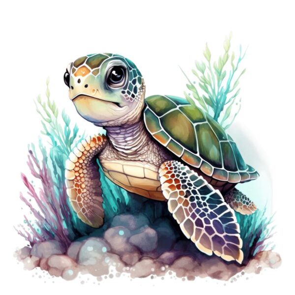 Heat transfers Iron on stickers  sea turtle 218 for Tshirts Iron on Decal Patches Stickers Clothes Hat Pillows DIY Crafts