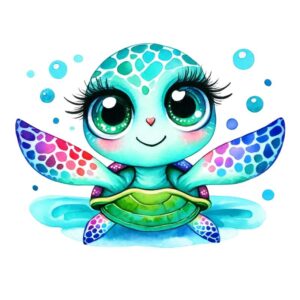 Heat transfers Iron on stickers  sea turtle 34 for Tshirts Iron on Decal Patches Stickers Clothes Hat Pillows DIY Crafts