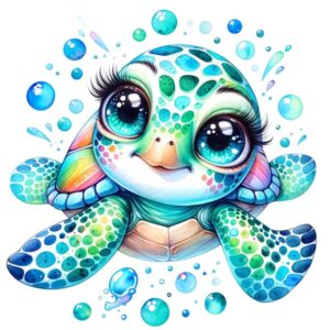 Heat transfers Iron on stickers  sea turtle 38 for Tshirts Iron on Decal Patches Stickers Clothes Hat Pillows DIY Crafts