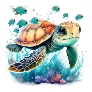 Heat transfers Iron on stickers  sea turtle 53 for Tshirts Iron on Decal Patches Stickers Clothes Hat Pillows DIY Crafts