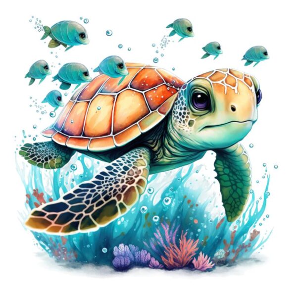 Heat transfers Iron on stickers  sea turtle 53 for Tshirts Iron on Decal Patches Stickers Clothes Hat Pillows DIY Crafts