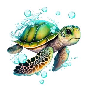 Heat transfers Iron on stickers  sea turtle 54 for Tshirts Iron on Decal Patches Stickers Clothes Hat Pillows DIY Crafts