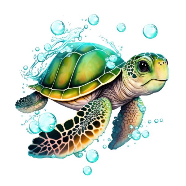 Heat transfers Iron on stickers  sea turtle 54 for Tshirts Iron on Decal Patches Stickers Clothes Hat Pillows DIY Crafts
