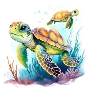 Heat transfers Iron on stickers  sea turtle 57 for Tshirts Iron on Decal Patches Stickers Clothes Hat Pillows DIY Crafts