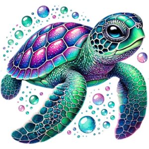 Heat transfers Iron on stickers  sea turtle 61 for Tshirts Iron on Decal Patches Stickers Clothes Hat Pillows DIY Crafts