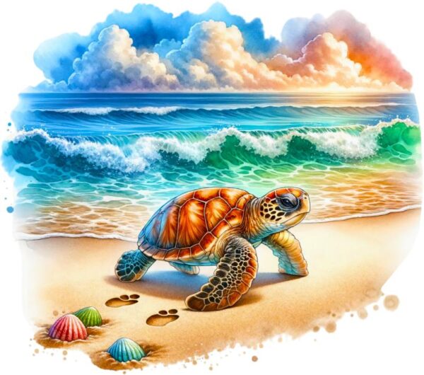 Heat transfers Iron on stickers  sea turtle 63 for Tshirts Iron on Decal Patches Stickers Clothes Hat Pillows DIY Crafts