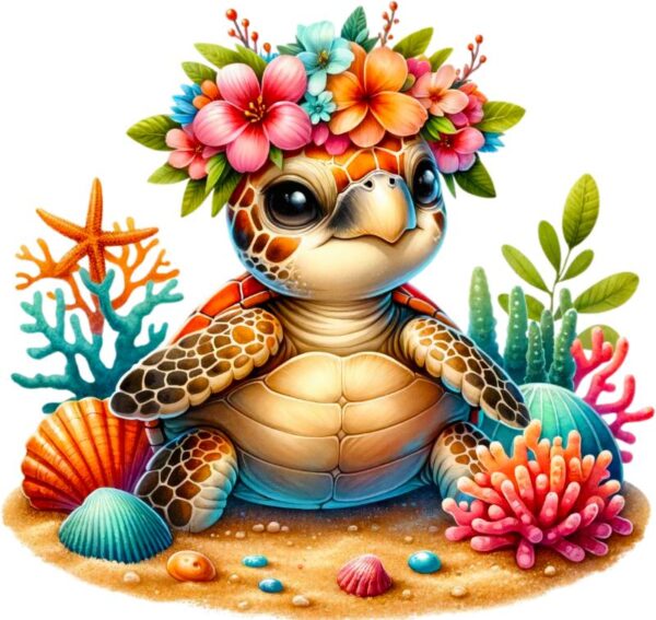 Heat transfers Iron on stickers  sea turtle 65 for Tshirts Iron on Decal Patches Stickers Clothes Hat Pillows DIY Crafts