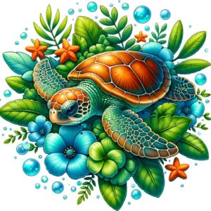 Heat transfers Iron on stickers  sea turtle 81 for Tshirts Iron on Decal Patches Stickers Clothes Hat Pillows DIY Crafts