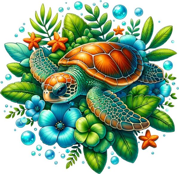 Heat transfers Iron on stickers  sea turtle 81 for Tshirts Iron on Decal Patches Stickers Clothes Hat Pillows DIY Crafts