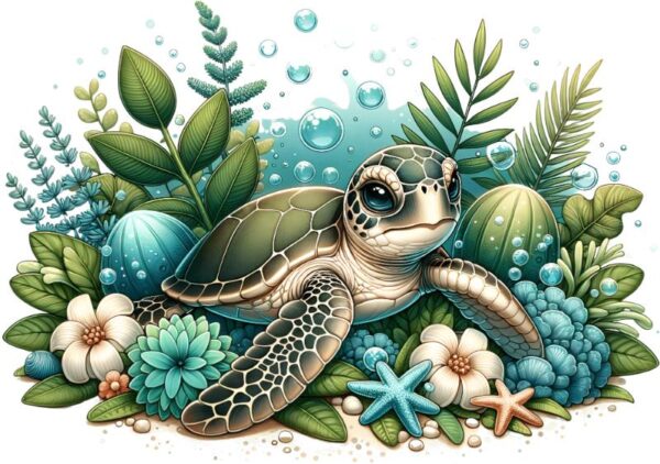 Heat transfers Iron on stickers  sea turtle 85 for Tshirts Iron on Decal Patches Stickers Clothes Hat Pillows DIY Crafts