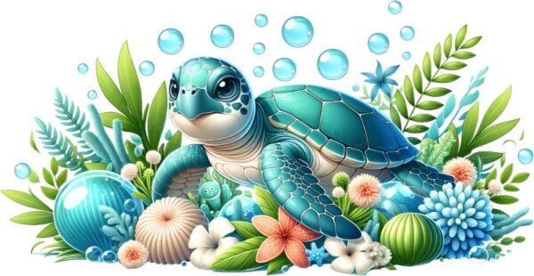 Heat transfers Iron on stickers  sea turtle 89 for Tshirts Iron on Decal Patches Stickers Clothes Hat Pillows DIY Crafts