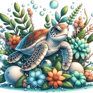 Heat transfers Iron on stickers  sea turtle 92 for Tshirts Iron on Decal Patches Stickers Clothes Hat Pillows DIY Crafts