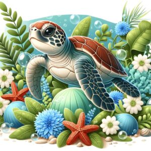 Heat transfers Iron on stickers  sea turtle 93 for Tshirts Iron on Decal Patches Stickers Clothes Hat Pillows DIY Crafts