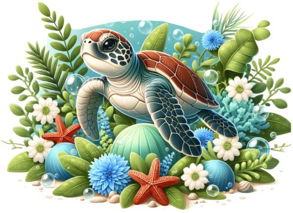 Heat transfers Iron on stickers  sea turtle 93 for Tshirts Iron on Decal Patches Stickers Clothes Hat Pillows DIY Crafts