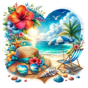 Heat transfers Iron on stickers  summer 32 for Tshirts Iron on Decal Patches Stickers Clothes Hat Pillows DIY Crafts